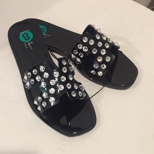 🆕 Nicole Miller New York Jessa Jelly Slides Sz 8